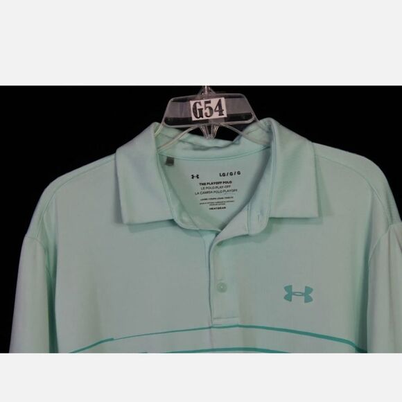 Under Armour The Playoff Polo Light Aqua Blue Size L LARGE - Picture 3 of 7
